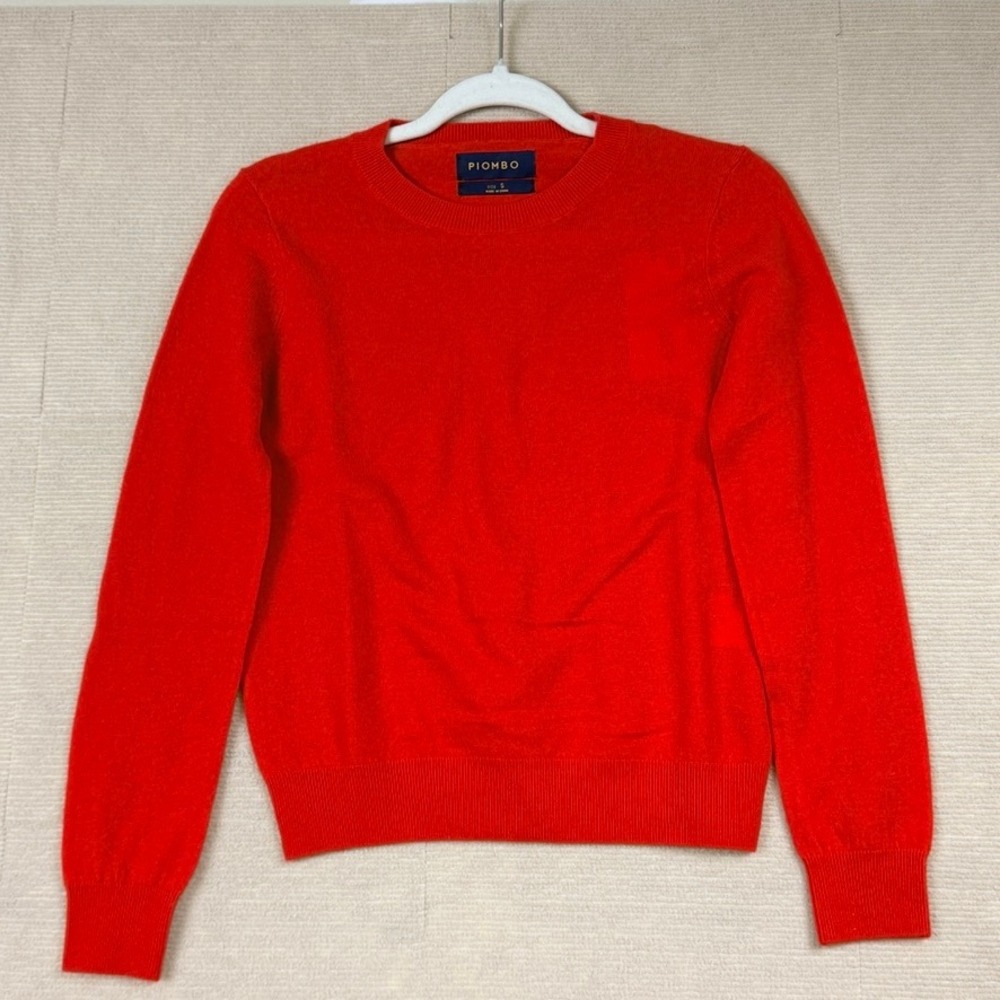 Piombo Women Red 100% Wool Crewneck Sweater Size S
